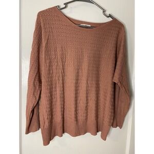 Vila Milano Womens‎ Knit Sweater Size L Long Sleeve Pullover Blush Textured